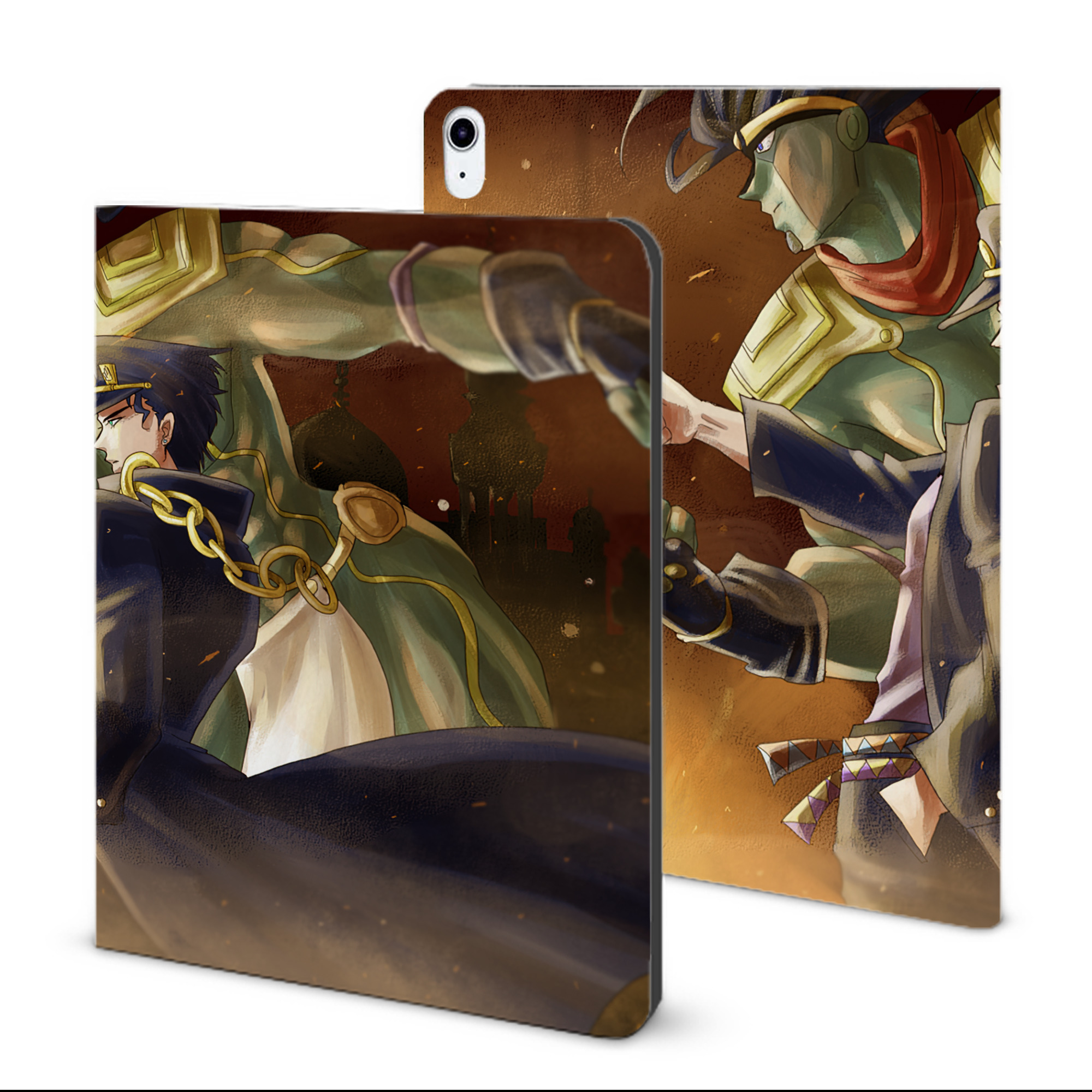 （画像用） ジョジョの奇妙な冒険 JoJo's Bizarre Adventure IPad ケース ブック型 PUレザー TPU 耐衝撃 軽量 薄型 ペン収納なし 全面保護 IPad 各モデル対応